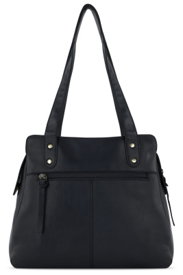 Сумка через плечо KLONDIKE RUSH «Zoe», натуральная кожа в черном цвете, 28 х 24 х 18 см