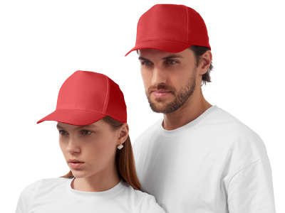 Бейсболка Poly 5-ти панельная 120 гр, красный , размер 56