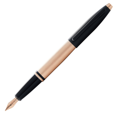 Перьевая ручка Cross Calais Brushed Rose Gold Plate and Black Lacquer, перо F