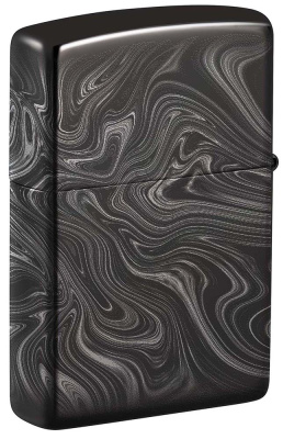 Зажигалка ZIPPO Marble Pattern с покрытием High Polish Black, латунь/сталь, чёрная, 38x13x57 мм