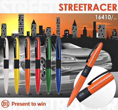 STREETRACER, ручка шариковая, зеленый/черный, металл