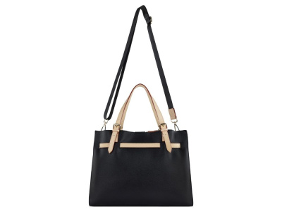 Сумка наплечная женская BUGATTI ЭЛЛА | ELLA, черная, полиуретан, 37,5х13,5х28 см