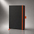 Блокнот ColorNote Black, твердая обложка A5, 80 листов, черный с оранжевым