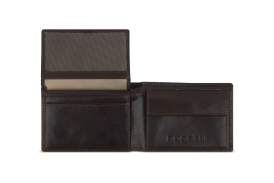Портмоне BUGATTI НЕАПОЛЬ | NEAPLES, с защитой данных RFID, коричневое, натуральная воловья кожа, 10х2х7,2 см