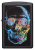 Зажигалка ZIPPO Цветной череп с черным матовым покрытием | Colorful Skull Design Black Matte, латунь/сталь, черная, 38x13x57 мм