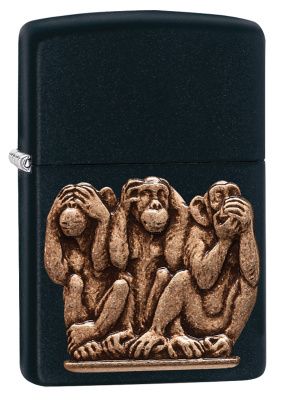Зажигалка ZIPPO Classic с покрытием Black Matte, латунь/сталь, чёрная, матовая, 38x13x57 мм
