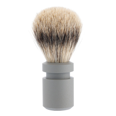 Бритвенный набор IL Ceppo: станок, помазок, подставка, чаша, алюминий/никелированная латунь, FUSION, натуральный ворс барсука BEST BADGER