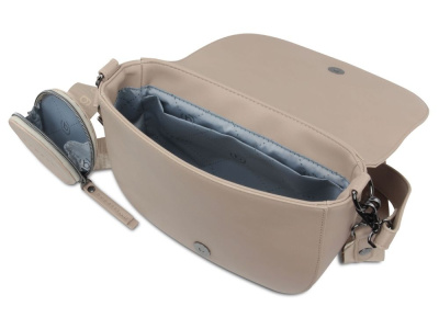 Сумка наплечная женская BUGATTI АЛМАТА | ALMATA, с кошельком, песочная, полиуретан, 27х6х18,5 см