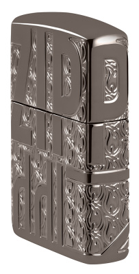 Зажигалка ZIPPO Reverse Carve с покрытием Black Ice®, латунь/сталь, чёрная, глянцевая, 38x13x57 мм