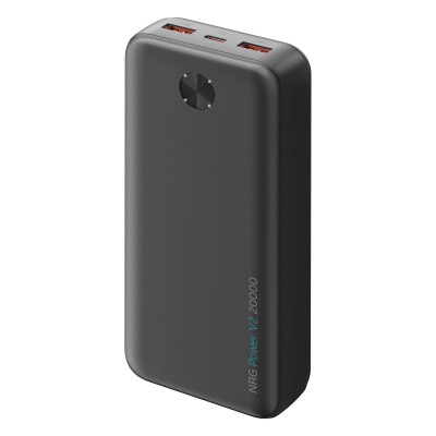Внешний АКБ NRG Power V2 20000 мА-ч, 2A, 2xUSB, черный, Deppa , размер 20000 mAh