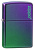 Зажигалка ZIPPO Логотип с зелено-фиолетовым покрытием | Logo Iridescent, латунь/сталь, фиолетовая, матовая, 38x13x57 мм
