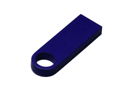 USB 2.0-флешка на 8 Гб с мини чипом и круглым отверстием, синий , размер 8ГБ