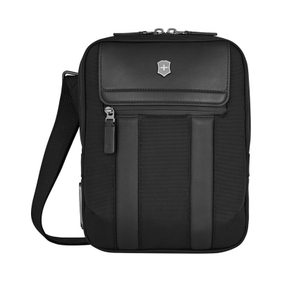 Сумка через плечо VICTORINOX Architecture Urban2 Crossbody Bag, черный, полиэстер/кожа, 22x9x28 см, 6 л