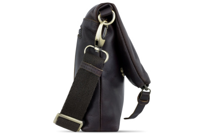 Сумка через плечо KLONDIKE RUSH «Jessica», натуральная кожа в темно-коричневом цвете 30х20/33х4,5 см