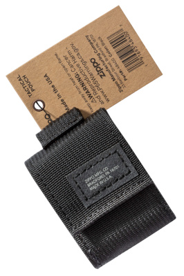 Чехол ZIPPO для широкой зажигалки,нейлон,с нейлоновым фиксатором на ремень, черный