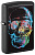 Зажигалка ZIPPO Цветной череп с черным матовым покрытием | Colorful Skull Design Black Matte, латунь/сталь, черная, 38x13x57 мм