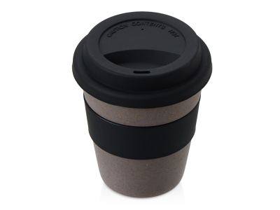 Стакан с силиконовой крышкой Cafe, черный