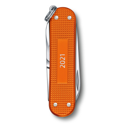 Нож-брелок VICTORINOX Classic Alox LE 2021, 58 мм, 5 функций, алюминиевая рукоять, оранжевый