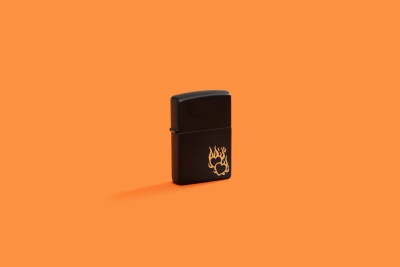 Зажигалка ZIPPO Fire Heart с покрытием Black Matte, латунь/сталь, черная, матовая, 38x13x57 мм