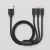 Дата-кабель 3 в 1: micro USB, USB-C, Ligthning, алюминий, 1.2м, черный, Deppa
