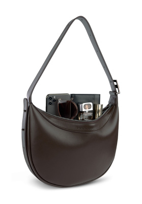 Сумка женская наплечная BUGATTI АМЕЛИ | AMELIE, коричневая, полиуретан, 32х7,5х24 см