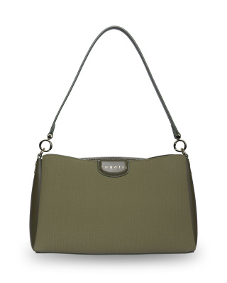 Сумка женская наплечная BUGATTI ЛИА | LEAH, оливковая, полиуретан, 31х11,5х19 см