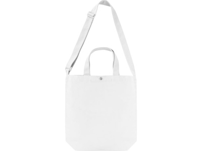 Сумка Helfer из хлопка на кнопке с регулирующейся лямкой, белый