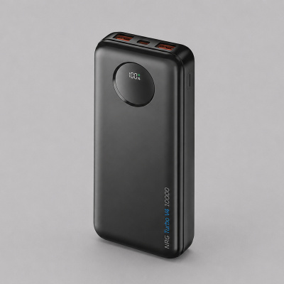 Внешний АКБ NRG Turbo V4 10000 мА-ч, дисплей, черный, Deppa , размер 10000 mAh