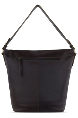 Сумка через плечо KLONDIKE RUSH «Samantha», натуральная кожа в темно-коричневом цвете, 40х32,5х15,5