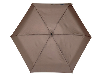 Зонт складной женский TORBER, механика, 5 сложений, коричневый, каркас алюминий, эпонж, пластиковая ручка, диаметр 91 см