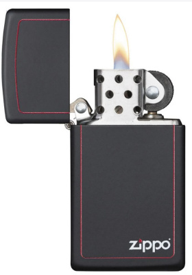 Зажигалка ZIPPO Slim® с покрытием Black Matte, латунь/сталь, чёрная, матовая, 29x10x60 мм