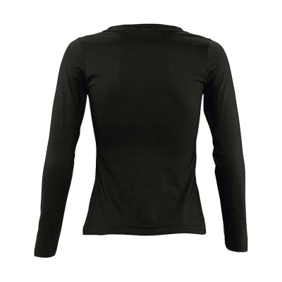 Футболка женская с длинным рукавом MAJESTIC, глубокий черный, XL, 100% хлопок, 150 г/м2