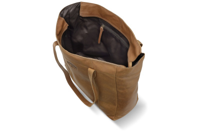 Сумка-шоппер KLONDIKE RUSH «Rachel», натуральная кожа в коньячном цвете, 55 х 37 х 14 см