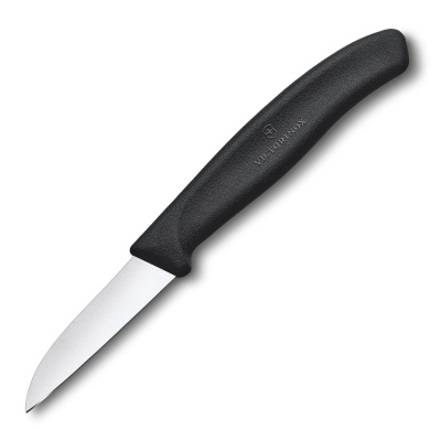 Нож для овощей и фруктов VICTORINOX SwissClassic с прямым лезвием 6 см, чёрный