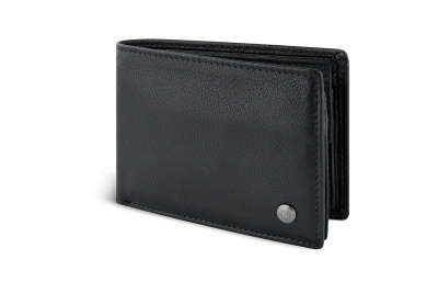 Портмоне BUGATTI ЧЕРНАЯ МАГИЯ | BLACK MAGIC, с защитой данных RFID, черное, натуральная кожа козы, 10х2х7 см