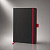 Блокнот ColorNote Black, твердая обложка A5, 80 листов, черный с красным (Р)