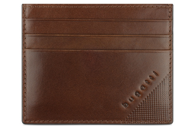 Портмоне для кредитных карт BUGATTI АРИСТОКРАТ | NOBILE, с защитой данных RFID, коричневое, натуральная воловья кожа, 10х0,3х8 см
