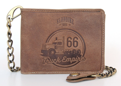 Бумажник KLONDIKE «Harry Truck», натуральная кожа в светло-коричневом цвете, 13 х 10 х 3 см