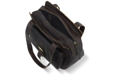 Сумка через плечо KLONDIKE RUSH «Zoe», натуральная кожа в темно-коричневом цвете, 28 х 24 х 18 см