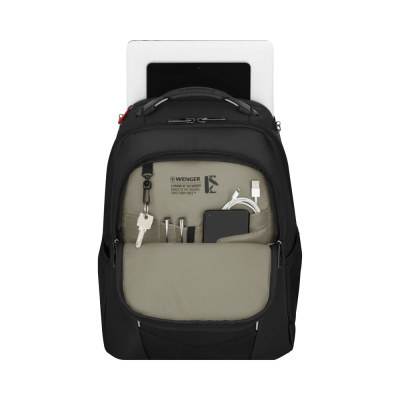 Рюкзак WENGER ALTAIR 15.6", черный, переработанный ПЭТ/Полиэстер, 32х21х44 см, 22 л.