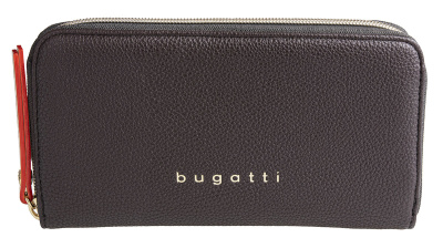 Кошелёк женский BUGATTI ЭЛЛА | ELLA, тёмно-коричневый, полиуретан, 19х2х10 см