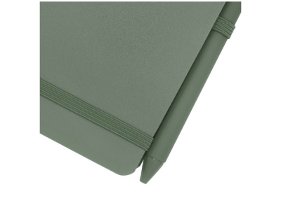 Блокнот Thalaasa формата А6 в твердой обложке из океанического пластика с шариковой ручкой - Зеленый яркий