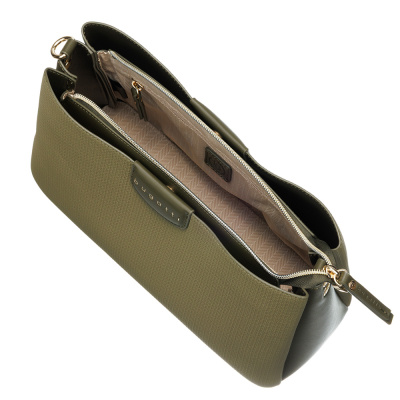 Сумка женская наплечная BUGATTI ЛИА | LEAH, оливковая, полиуретан, 31х11,5х19 см