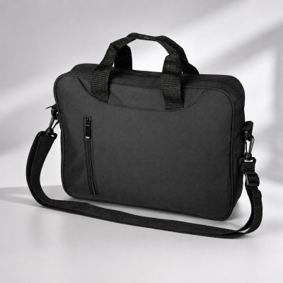 Сумка для ноутбука Wing с вертикальным наружным карманом, черный