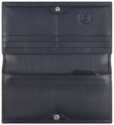 Кошелёк женский BUGATTI СУПЕР ЛЕДИ | LADY TOP, тёмно-синий, натуральная воловья кожа, 19,5х2х10 см