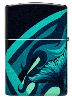 Зажигалка ZIPPO Русалка с матовым покрытием на 540 | Mermaid Design 540 Matte, латунь/сталь, черная, матовая, 38x13x57 мм