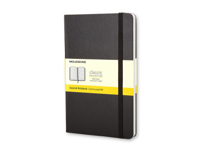 Записная книжка Moleskine Classic (в клетку) в твердой обложке, Large (13х21см), черный , размер A5