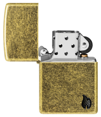 Зажигалка ZIPPO Armor® Flame c покрытием Antique Brass, латунь/сталь, золотистая, 38x13x57 мм