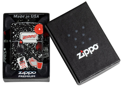 Зажигалка ZIPPO Notebook Design с покрытием 540 Matte, латунь/сталь, разноцветная, матовая, 38x13x57 мм