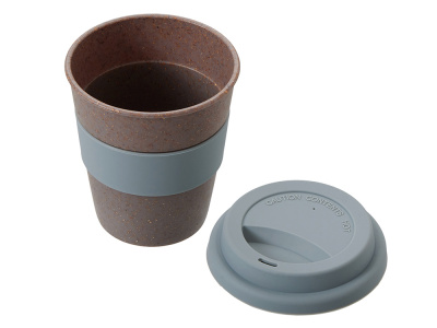 Стакан с силиконовой крышкой Cafe, серый